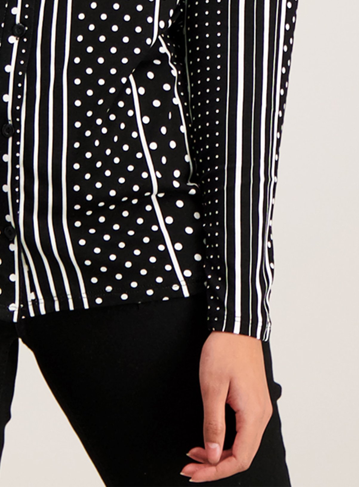 SKU COLOUR CLASH LS SPOT STRIPE SHIRT:Multi Coloured:28 - Image 2 thumbnail